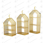 Ramadan minaret food rack, metal dessert rack, family gathering, Islamic holiday decoration