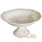 French High Leg Tray, Medieval Ceramic Fruit Pastry Dessert Plate, Dining Room Porch Atmosphere Decoration