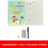 સેન્ક મેજિક પ્રેક્ટિસ કોપીબુક પેન પ્રિસ્કુલ કિડ્સ કેલિગ્રાફી ઇંગ્લિશ વેરિસન ફ્રી વાઇપિંગ ચિલ્ડ્રન રિયુઝેબલ રાઇટિંગ બુક