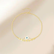 Aide 925 Sterling Silver Enamel Eye With Sequin Double Chain Anklets For Women K Gold Pendant Bohemian Jewelry Beach Party Gift