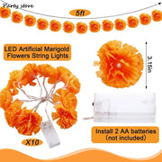 Mexican Marigold Artificial Flowers for Day of The Dead Diwali Home DIY Craft Party Halloween Party Dia De Los Muertos Decor