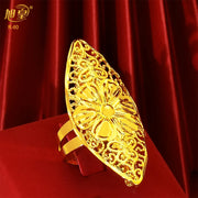 XUHUANG Dubai Gold Color Rings For Women Wedding Africa Bride Indian Fashion Hawaiian Jewelry Party Gifts New Style