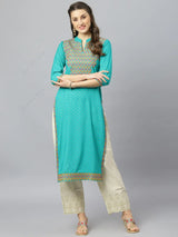 કુર્તા મહિલા ભારતીય રેયોન કુર્તી ટ્યુનિક ગોલ્ડ પ્રિન્ટ એથનિક ટોપ સ્પ્રિંગ સમર પાતળો લાંબો બ્લાઉઝ