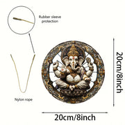 Indian Ganesha Stained Window Hanging Light Catcher,Acrylic,Suitable for All Season,Porch,Window Hanging,Home,Religious Decor