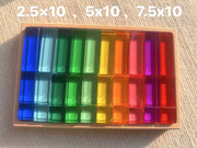 બાળકો માટે ખુલ્લા રમત માટે નવી ડિઝાઇન મોન્ટેસરી રમકડાં સી થ્રુ રેઈન્બો લ્યુસાઈટ સ્ટેકીંગ બ્લોક્સ એક્રેલિક હાઇટ્રાન્સપરન્ટ