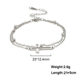 સ્કાયરિમ બોહેમિયા ક્રોસ પેન્ડન્ટ એન્કલ બ્રેસલેટ ફેશન ફૂટ જ્વેલરી ફોર વુમન સમર બીચ પાર્ટી સ્ટેનલેસ સ્ટીલ બીડ ચેઇન એન્કલેટ