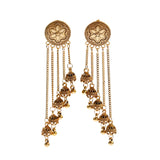 Retro Bollywood Oxidized Women Jhumka Indian Earrings Femmes 2020 Ethnic Gold Silver Color Afghan Bell Long Tassel Drop Earrings