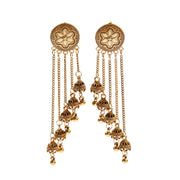 Retro Bollywood Oxidized Women Jhumka Indian Earrings Femmes 2020 Ethnic Gold Silver Color Afghan Bell Long Tassel Drop Earrings