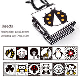 સંવેદનાત્મક કાપડ પુસ્તક બાળકોના રમકડાં 0 12 મહિના નવજાત બેડ પારણું બમ્પર કાળા અને સફેદ પ્રાણી શાંત પુસ્તકો મોન્ટેસરી બાળકોના પુસ્તક રમકડાં