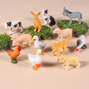 Small Farm Wild Animal Model Lion Tiger Sheep Pig Dog Action Figures PVC Lovely Miniature Playset Education Kid Toys Gift