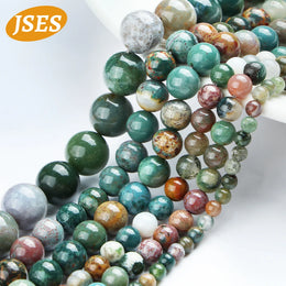 AA Natural Indian Agate Round Loose Spacer Beads Jewelry Making Craft DIY Bracelets Supplies Stone Accessories Charms 4-12mm