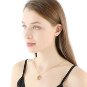 Small Yoga Pendant Gold Color Stainless Steel Indian Hindoo Hindu Buddhist OM Charm Necklace For Women Religious Jewelry Gift