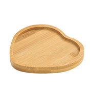 Heart-Shaped Bamboo Serving Tray Eco-Friendly Wooden Snack Plate for Desserts Appetizers Home Kitchen Romantic Decor