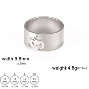 Lemegeton Buddhist Indian Yoga Om Women's Logo Ring Men's Charm Stainless Steel Ultra Natural Jewelry Party Gift