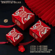 50pcs Retro Red Chinese Style Candy Boxes Wedding Gifts for Guests Mariage Paper Chocolate Packaging Box Boite Gateau Mariage