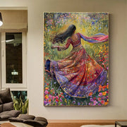 ભારતીય છોકરીના પોસ્ટર મુઘલ પ્રેરિત પરંપરાગત ભારતીય પાકિસ્તાની આર્ટ પ્રિન્ટ કેનવાસ પેઇન્ટિંગ વોલ આર્ટ પિક્ચર્સ હોમ રૂમ ડેકોર