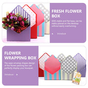 લગ્નની વર્ષગાંઠના ગુલદસ્તા માટે 10 પીસી ગિફ્ટ પેકેજિંગ બોક્સ એન્વેલપ આકારના ફૂલ રેપિંગ બોક્સ ફ્રેશ પેપર કન્ટેનર સ્ટોરેજ