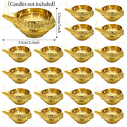 4-50Pcs Diwali Diya Lamp Brass Oil Lamp Copper Butter Lamp Holder Traditional Indian Oil Lamp for Puja Kuber Indian Diwali Gifts