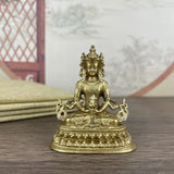 Tibetan Patron Saint Figurines Home Decoration Crafts Antique Four-armed Avalokitesvara Bidhisattva Statue Desk Ornaments