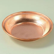 Pure Copper Hammer Tribute Plate, Buddhist Fruit Saucer, Brass, Auspicious Luster, Tibetan Plate, Home's Gift, 25cm, 1Pcs