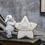 1pc, Adorable Ramadan Lamb Decoration - Unique Resin Desktop Figurine with Creative Design, Durable Construction, and Compact Si