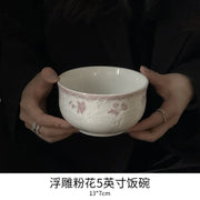 French High Leg Tray, Medieval Ceramic Fruit Pastry Dessert Plate, Dining Room Porch Atmosphere Decoration