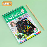 4 Colors Available 10-Page Scratching Painting Book Children Early Education Art Kit Toys Complimentary Painted Bamboo Skewers