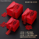 50pcs Retro Red Chinese Style Candy Boxes Wedding Gifts for Guests Mariage Paper Chocolate Packaging Box Boite Gateau Mariage