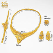 ANIID Fashion African Gold Plated Jewelry Sets For Women Gifts Ethiopian Indian Dubai Bridal Necklace And Earrings Set Wedding