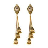 Retro Bollywood Oxidized Women Jhumka Indian Earrings Femmes 2020 Ethnic Gold Silver Color Afghan Bell Long Tassel Drop Earrings