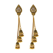 Retro Bollywood Oxidized Women Jhumka Indian Earrings Femmes 2020 Ethnic Gold Silver Color Afghan Bell Long Tassel Drop Earrings