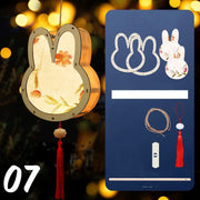 ચંદ્ર ઉત્સવ રેબિટ લાઇટ મધ્ય પાનખર ઉત્સવ ફાનસ બનાવવાનું DIY મટીરીયલ રેટ્રો પોર્ટેબલ પેલેસ ફાનસ ફૂલ કાગળ ફાનસ