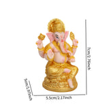 Ganesha Sitting Buddha Statue Decorative Collectible Handmade Craft Sculpture for Living Room Bedroom Home Bookshelf Office