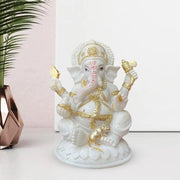 Ganesh Figurines Indian Buddha Sculpture Artwork Table Centerpiece Decor Hindu Elephant God Resin Statue for Car Office Garden