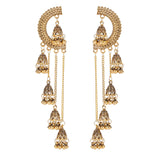 Retro Bollywood Oxidized Women Jhumka Indian Earrings Femmes 2020 Ethnic Gold Silver Color Afghan Bell Long Tassel Drop Earrings