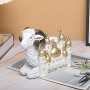 1pc, Adorable Ramadan Lamb Decoration - Unique Resin Desktop Figurine with Creative Design, Durable Construction, and Compact Si