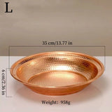 Buddhist Fruit Plate,Engraving Copper Hammer Altars Saucer,Brass Auspicious Tibetan Offering Buddha Plate,Buddhism Items,43cm