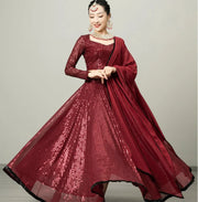 Indian Women's Dance Costume Performance Sari Big Skirt Set