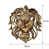 Wall Hanging Lion Head Art Sculpture Cool Gold Lion King Resin Sculpture Entryway Bedroom Home Wall Hangings Luxury Wall Decor