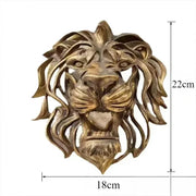 Wall Hanging Lion Head Art Sculpture Cool Gold Lion King Resin Sculpture Entryway Bedroom Home Wall Hangings Luxury Wall Decor