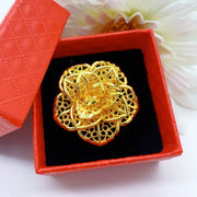 XUHUANG Dubai Gold Color Rings For Women Wedding Africa Bride Indian Fashion Hawaiian Jewelry Party Gifts New Style