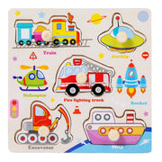 Baby Wooden Puzzles Montessori Toys 1 2 3 Years Toddler Toys Hand Grab Board Alphabet Number Cognition Learning Educational Toys