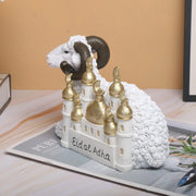1pc, Adorable Ramadan Lamb Decoration - Unique Resin Desktop Figurine with Creative Design, Durable Construction, and Compact Si