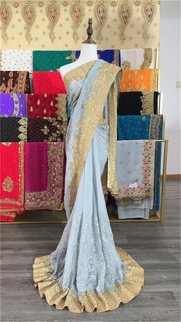 ભારતીય ભારે ઉદ્યોગો ભરતકામ નેઇલ બીડ 6-મીટર મોટી સાડી નેપાળ થાઇલેન્ડ ફેશન વાર્ષિક પરિષદ પ્રવાસન