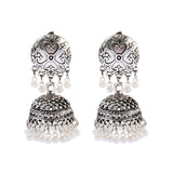 Ethnic Retro Geometric Turkish Jhumka Earrings For Women Indian Jewelry Flower Gold Color Bell Tassel Dangling Earrings