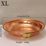 Buddhist Fruit Plate,Engraving Copper Hammer Altars Saucer,Brass Auspicious Tibetan Offering Buddha Plate,Buddhism Items,43cm