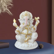 Ganesh Figurines Indian Buddha Sculpture Artwork Table Centerpiece Decor Hindu Elephant God Resin Statue for Car Office Garden
