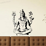 Shiva Wall Decal Lord Shiva Ohm Symbol Vinyl Sticker Yoga Wall Decor Om Sign Indian Shiva Wall Sticker Meditation Poster A046