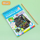 4 Colors Available 10-Page Scratching Painting Book Children Early Education Art Kit Toys Complimentary Painted Bamboo Skewers