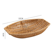 Creative Fruit Plate Imitation Rattan Woven Retro Living Room Snack Storage and Placement Square Afternoon Tea Heart Plate